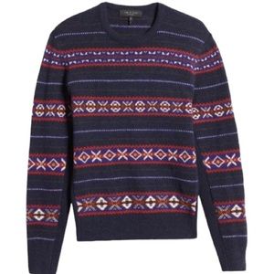 rag & bone Wesley Fair Isle Wool Sweater Size Medium